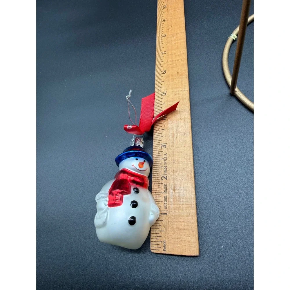 Waterford Holiday Heirlooms Glass‎ Snowman Ornament Blue Hat Red Scarf Christmas